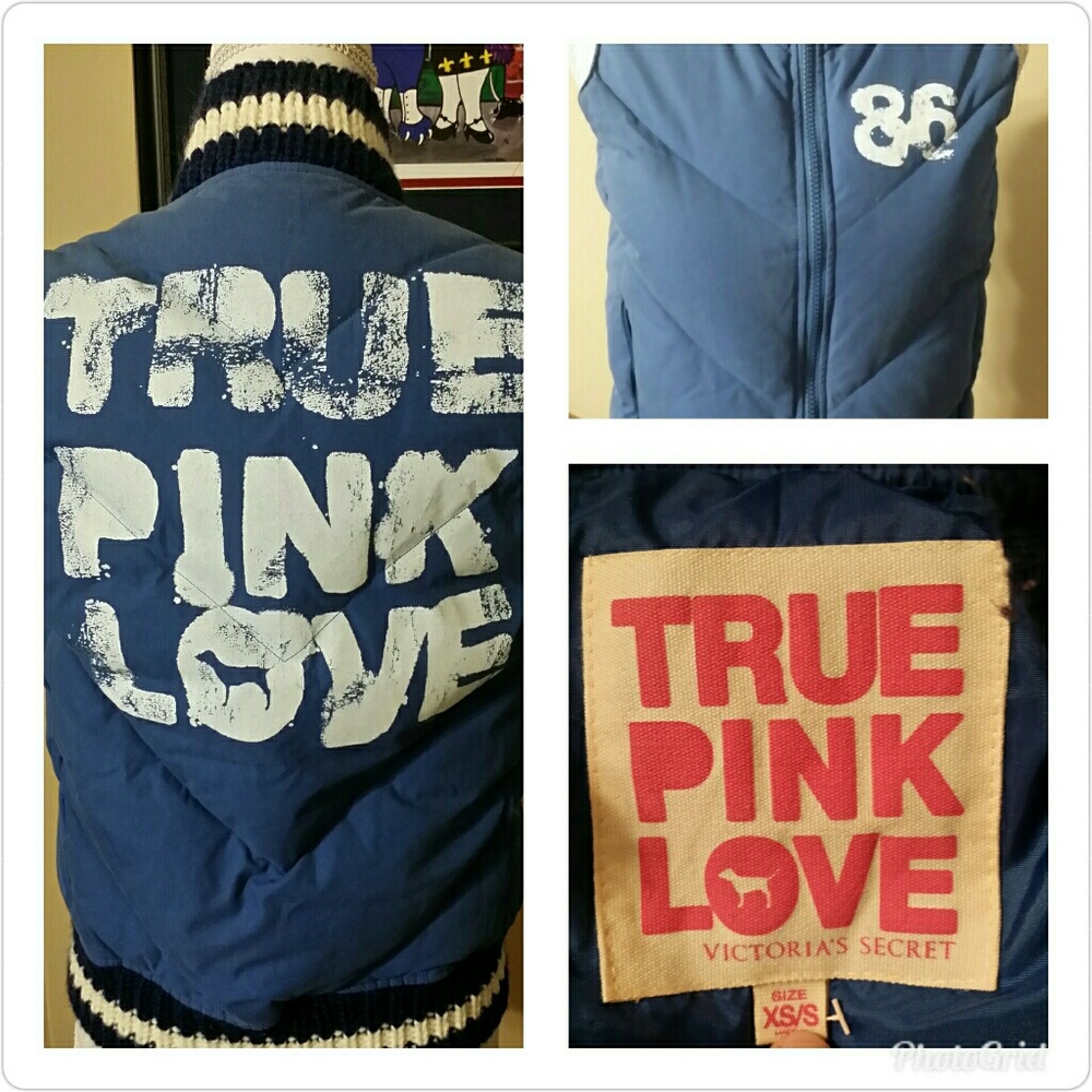 VS Pink puffer vest size xs/s